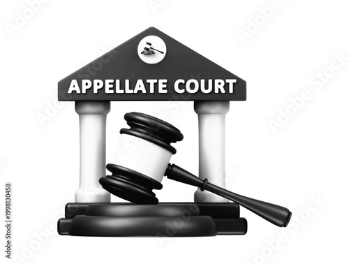 appellate court law building icon 3d render illustration isolated