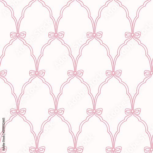 Fotografie Vector cute coquette seamless pattern