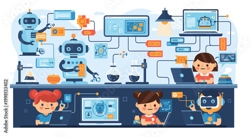 A focused female scientist intently analyzes data in a modern laboratory setting, conveying determination and innovation for scientific projects or ed