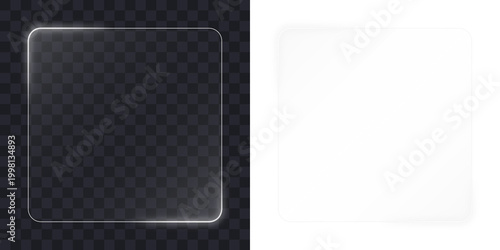 Fotografie Glass mirror sign bright radiant glow, on abstract background.