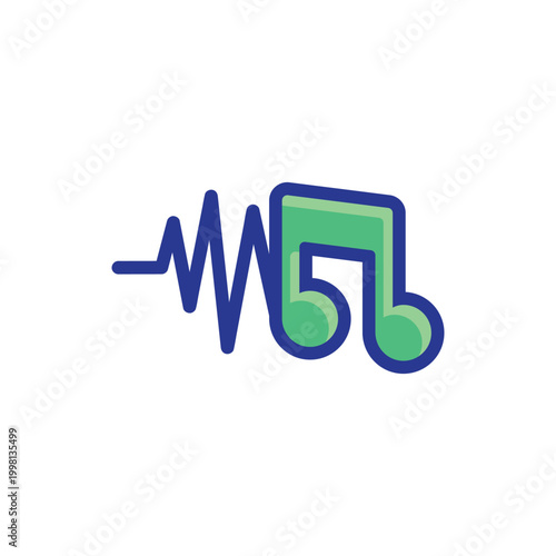 Music Note with Sound Wave Graphic