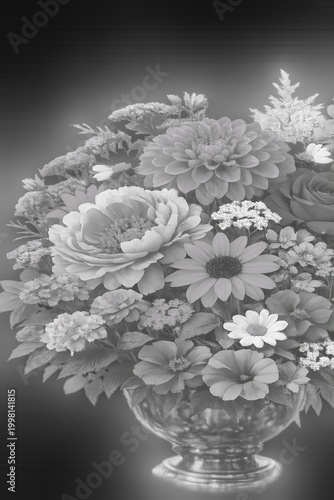 White flower on black background