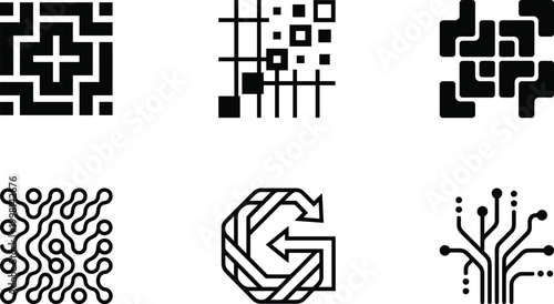 Ai generated abstract geometric patterns modern digital art for tech innovation and artificial intelligence concepts