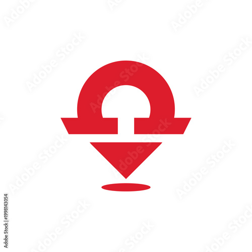 Modern simple omega map Logo