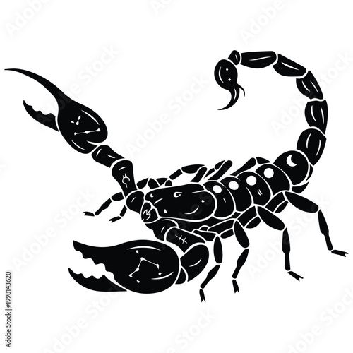 Scorpion silhouette icon for wildlife nature and zodiac scorpio logo