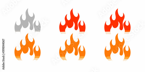 Flame icons arranged in groups orange and gray colors