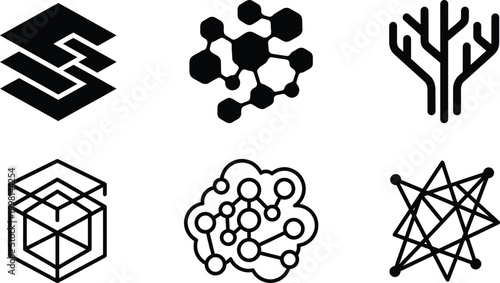 Abstract ai network designs exploring futuristic concepts of artificial intelligence and complex systems visualization