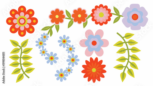 Floral arrangement stylized vector illustration on white background
