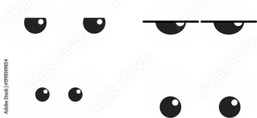 Set of cartoon eye expressions for character design