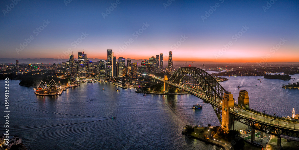 Naklejka premium Sydney Kirribilli Sunset pan dark