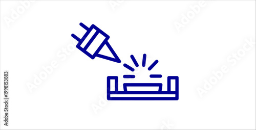 Construction sealant application outline icons set. caulking gun, adhesive tool, repair work, home maintenance, surface sealing, industrial equipment, renovation process