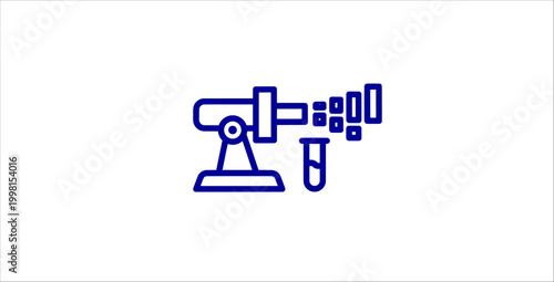 Laboratory equipment outline icons set flat design microscope centrifuge test tube analysis science research medical experiment technology innovation lab tools