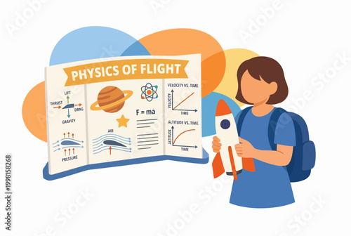 Student Presenting Science Fair Project on Physics of Flight