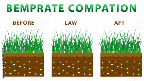 Grass comparison illustration showing before and after lawn treatment