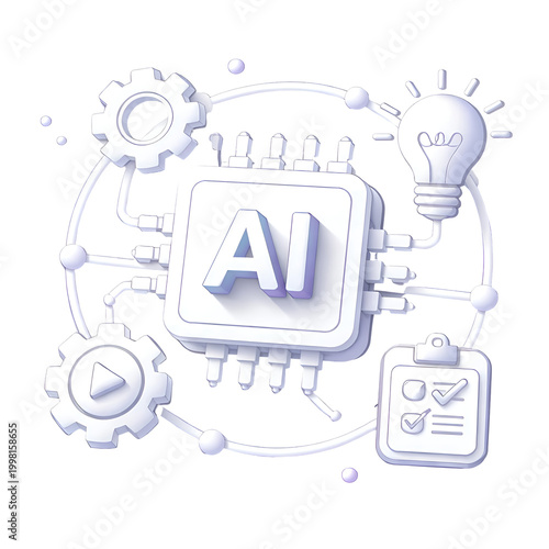 Artificial Intelligence Technology Concept Illustration.