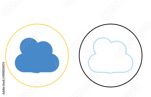 Weather cloud collection, vector glyph shape set, meteorology, sky atmosphere, climate, nature, computing, and environment