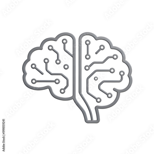 Digital Brain Illustration Representing Artificial Intelligence.