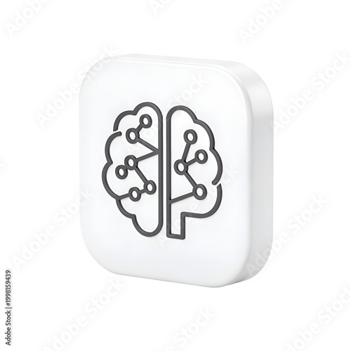Artificial Intelligence Brain Icon Representation.