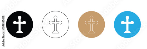 Christian cross - symbol of Christianity flat icon for apps and websites . Vector  illustration . EPS 10.