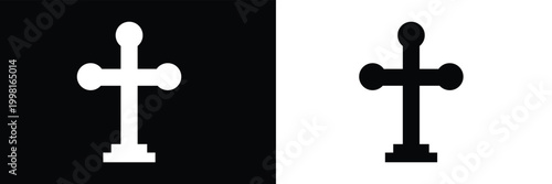 Christian cross - symbol of Christianity flat icon for apps and websites . Vector  illustration . EPS 10.