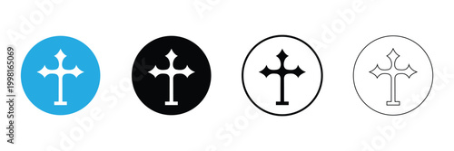 Christian cross - symbol of Christianity flat icon for apps and websites . Vector  illustration . EPS 10.
