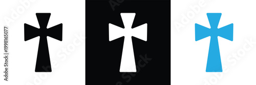 Christian cross - symbol of Christianity flat icon for apps and websites . Vector  illustration . EPS 10.