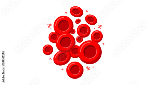 Red blood cells vector illustration, hematology medical concept isolated on white background 