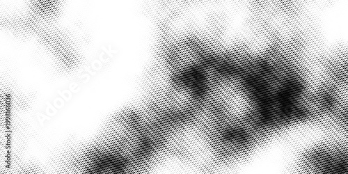 WebHalftone faded gradient texture. Grunge halftone grit background. White and black sand noise wallpaper. Retro pixilated vector backdrop