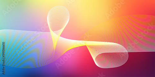 Vibrant abstract gradient poster background dynamic waves and colorful spectrum design