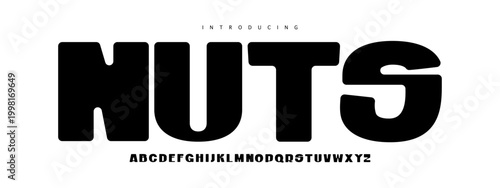 Nuts font : A modern ultra-bold display. Heavy minimalist sans for powerful headlines, bold branding, and impact posters.