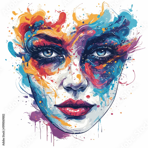 Abstract Woman Face Very Cool Design