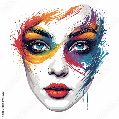 Abstract Woman Face Very Cool Design