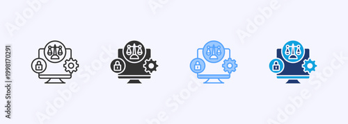 Digital Rights Icon Set Multistyle Various Collection Element For Design