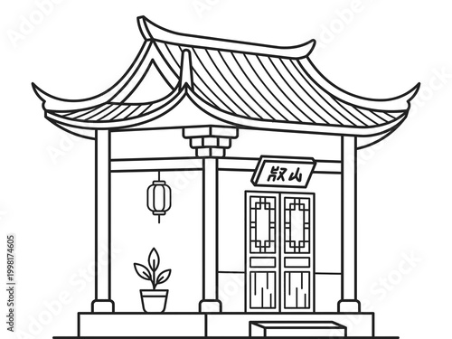 Traditional Chinese architecture vector