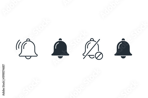 Bell Notification Icons Set