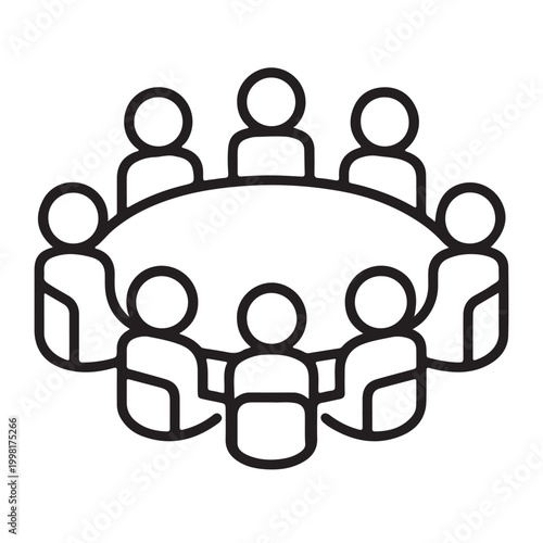 Minimalist Teamwork Meeting Icon