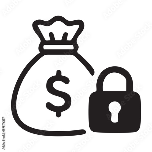 money bag lock icon
