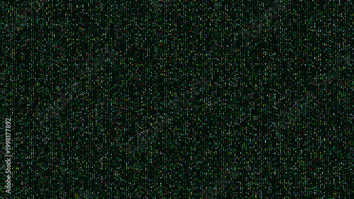 Green Digital Matrix Pixel Grain Background with Abstract Glitch Noise for Cyberpunk Design. Ideal for gaming, technology, and futuristic-themed graphic design, video overlays, and digital art design.