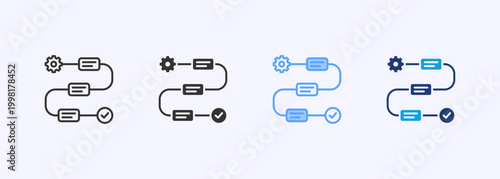 Schilderij op canvas Workflow Icon Set Multistyle Various Collection Element For Design