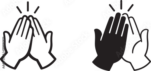 Icon sign set in solid and outline style, universal symbols for navigation, UI and communication