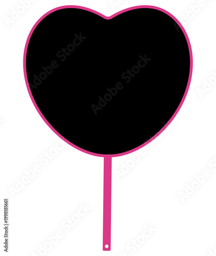 ハート型のうちわのイラスト素材