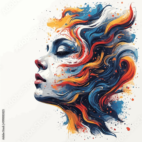 Abstract Woman Face Very Cool Design