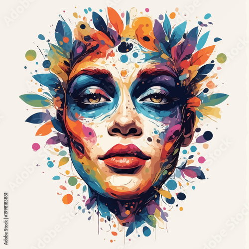 Abstract Woman Face Very Cool Design