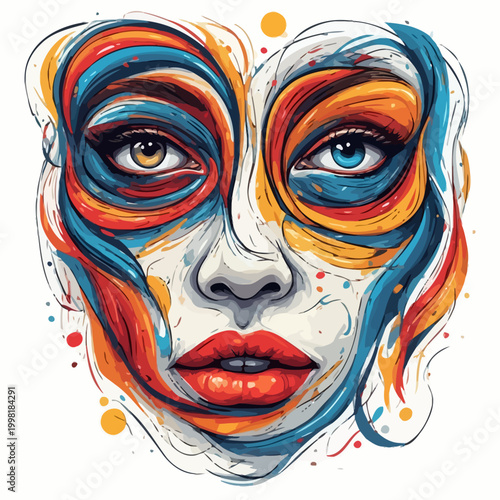 Abstract Woman Face Very Cool Design