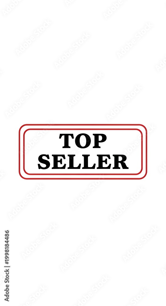 Fototapeta premium Top seller stamp with red border on white background