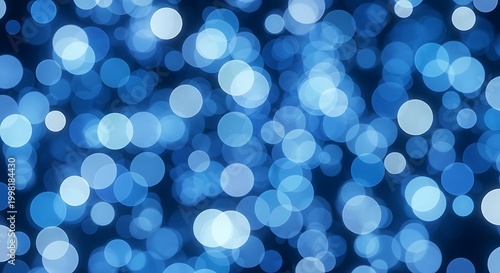 Abstract blue bokeh lights background with soft focus and glowing effect, abstract