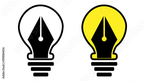 Light Bulb Idea Icon Set – Creative Thinking Symbol Vector