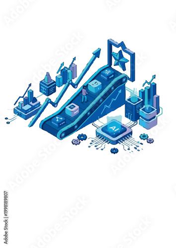 THE LOGO AND VACTER OF  (Isometric Business Automation Scaling Model)