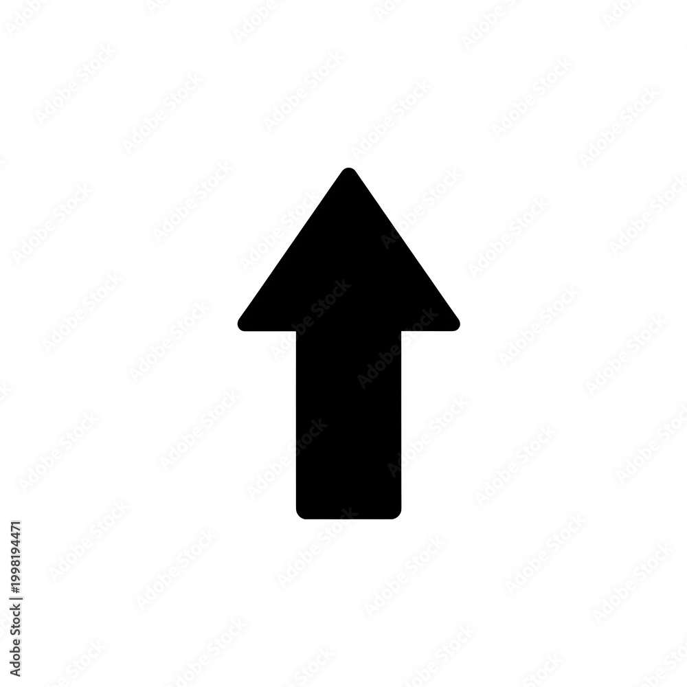 Fototapeta premium Black Up Arrow Icon Isolated on Transparent Background