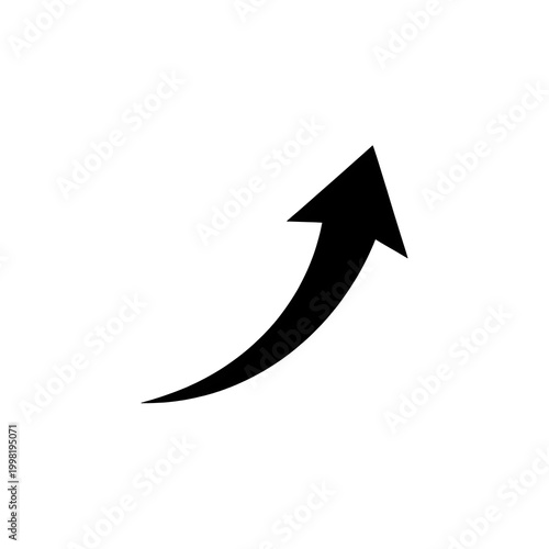 Upward Curved Arrow Icon PNG Isolated on Transparent